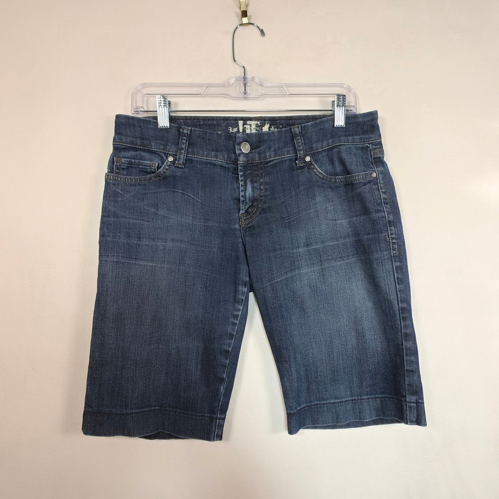 !iT Jeans Bermuda Shorts Womens 29 Dark Blue Y2K Coastal Minimalist - Picture 2 of 13